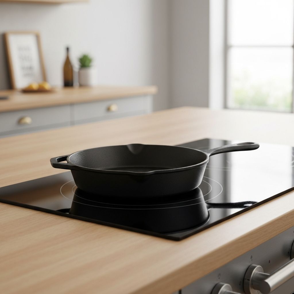 Lodge cast iron skillet on glass top stove