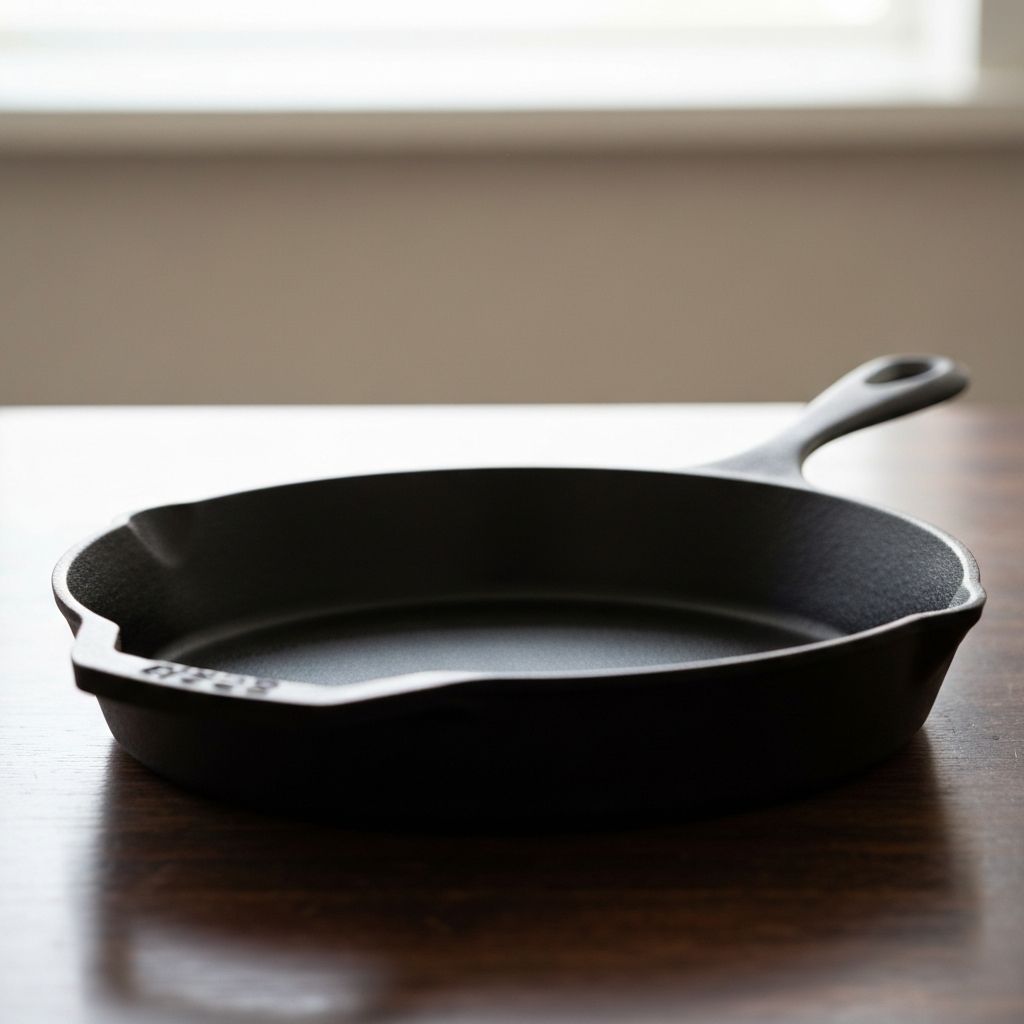 Beautifully restored Lodge cast iron skillet after rust removal